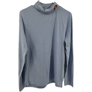 Ellesse Amica Turtleneck Long Sleeve Shirt Split Hem Ski Slim Fit Blue Small